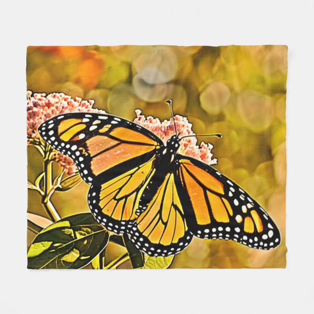  Monarch Butterfly Garden Art Fleecefilt (Framsidan (Horisontell))