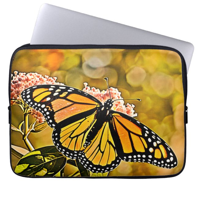  Monarch Butterfly Garden Art Laptop Fodral (Framsidan)