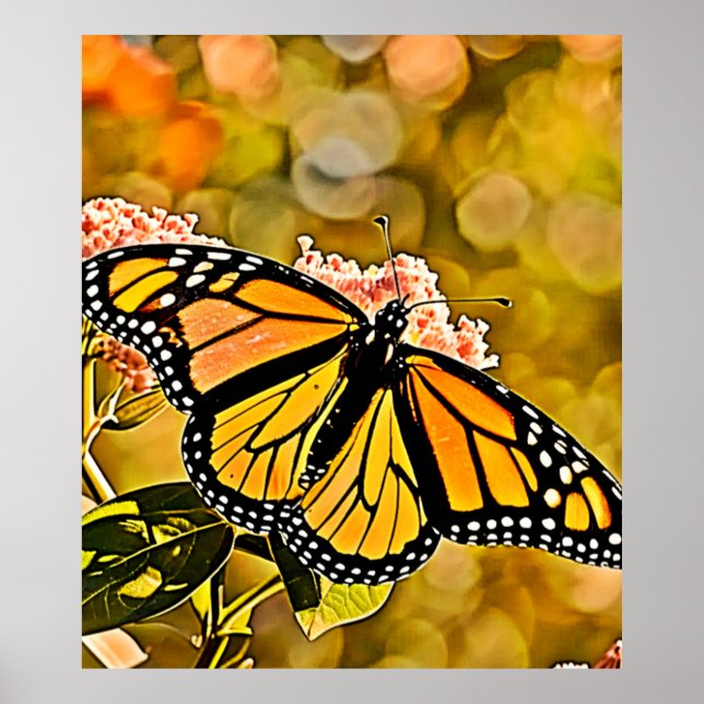  Monarch Butterfly Garden Art Poster (Framsidan)