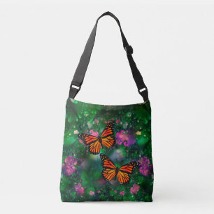 Monarch Butterfly Garden Illustration Axelväska