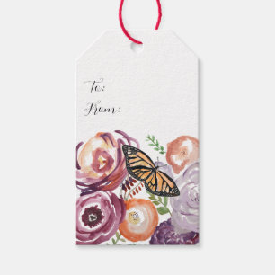 Monarch Butterfly Garden Painting Gift-Märkre Presentetikett