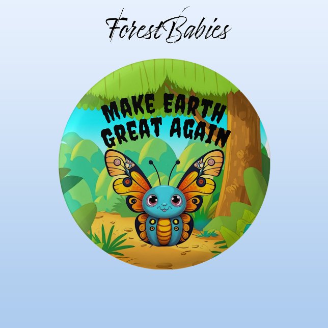 Monarch Butterfly, gör jorden Underbar igen Knapp (Monarch Butterfly 🦋  ForestBabies Button)