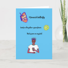 Monarch Butterfly Haiku Card på framsidan Tack Kort