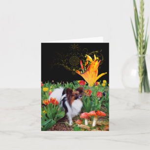 Monarch Butterfly-hälsningskort för papilljon hund Kort