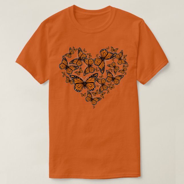 Monarch Butterfly Heart Monarch Butterfly Caterpil T Shirt (Design framsida)