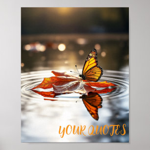 Monarch Butterfly hösten Löv Poster