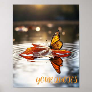 Monarch Butterfly hösten Löv Poster