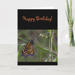 Monarch Butterfly i Grass Birthday Kort