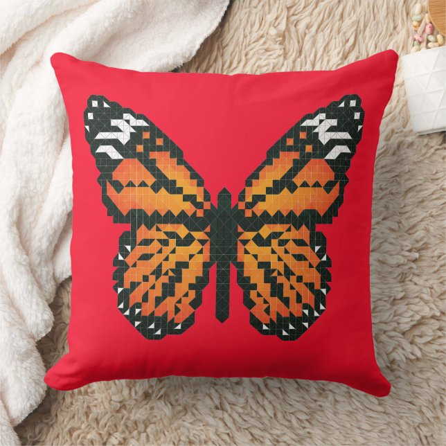 Monarch butterfly i polygon kudde (Filt)