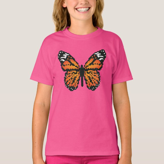 Monarch butterfly i polygon t shirt (Framsida)