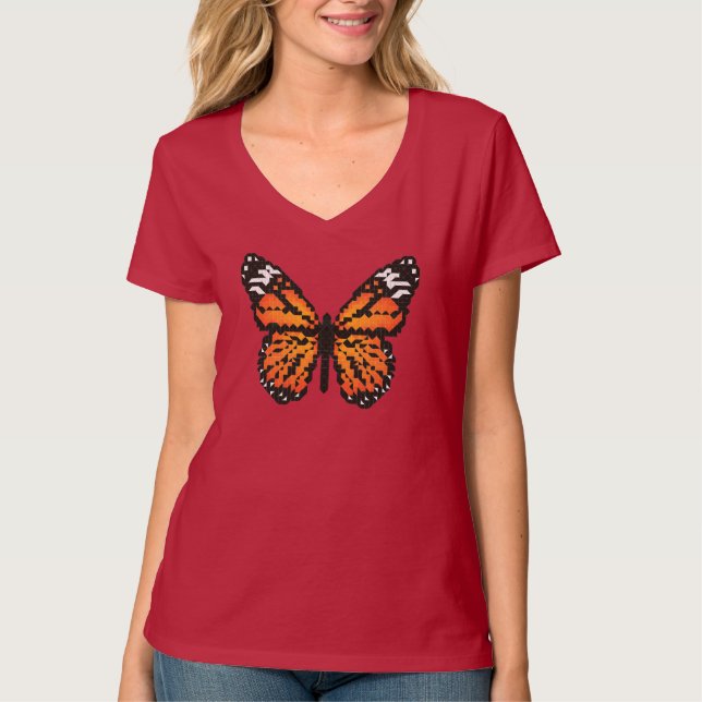 Monarch butterfly i polygon t shirt (Framsida)