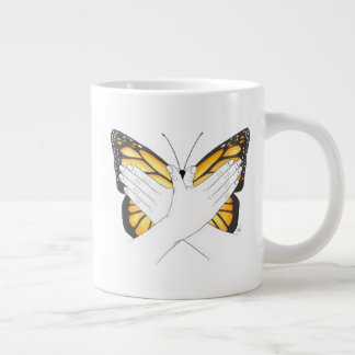 Monarch Butterfly in ASL Jumbo Mugg