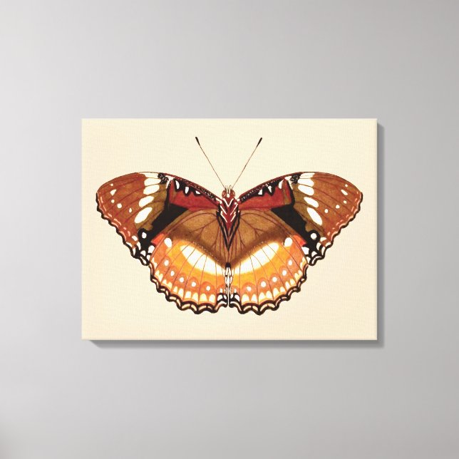 Monarch Butterfly in Brown, Rust and Cream Canvastryck (Framsida)