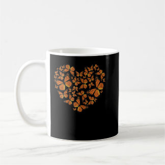 Monarch Butterfly Kärlek Heart T Gift for Women Kaffemugg