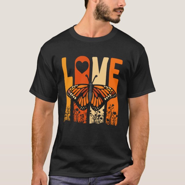 Monarch Butterfly Kärlek Insekt Collector Entomolo T Shirt (Framsida)