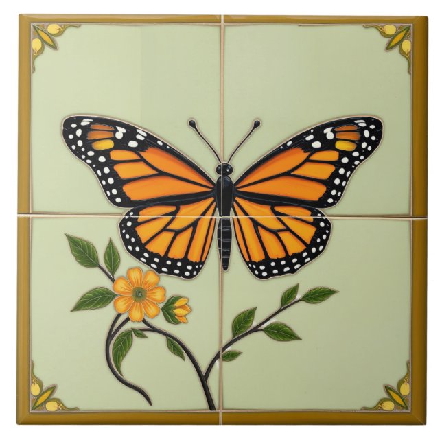 Monarch Butterfly - Keramiskt plattor Kakelplatta (Framsidan)