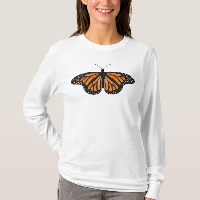 Monarch Butterfly Långärmad T T Shirt (Framsida)