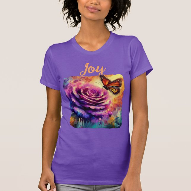 Monarch Butterfly Lila Ro Sunset Orange T Shirt (Framsida)