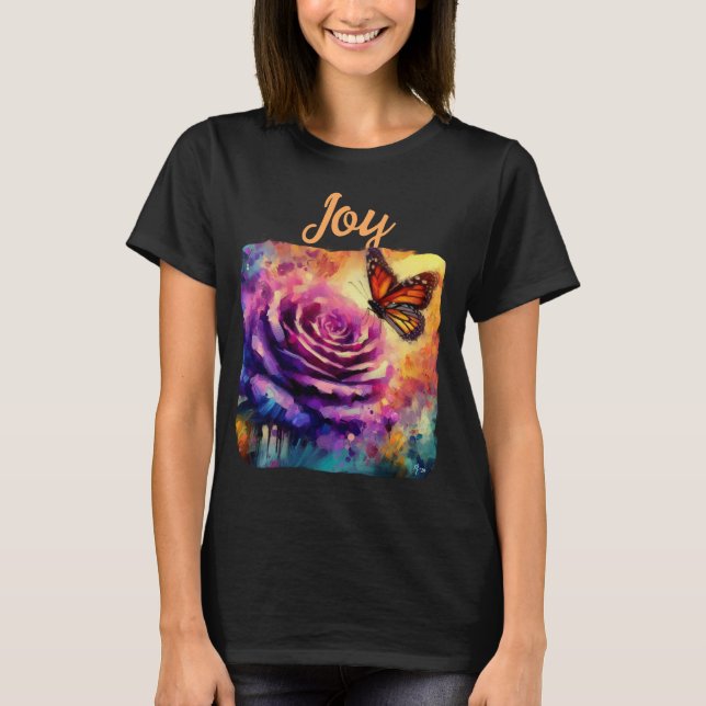 Monarch Butterfly Lila Ro Sunset Orange T Shirt (Framsida)
