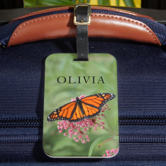 Monarch Butterfly Luggage Tag Bagagebricka (Framsida Insitu 2)