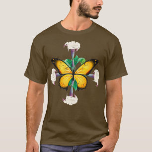 Monarch Butterfly med datura blooms löv mandala T Shirt