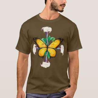 Monarch Butterfly med datura blooms löv mandala T Shirt