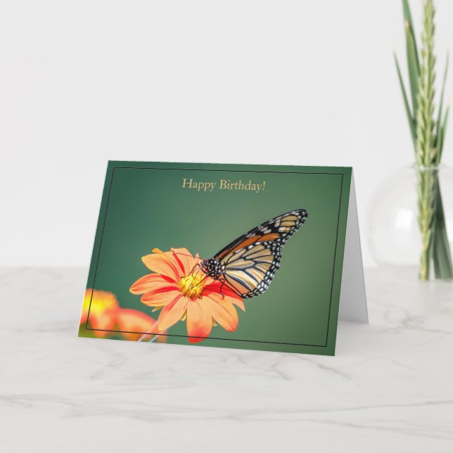 Monarch Butterfly med Grattis på födelsedagen-kort Kort (Framsida)