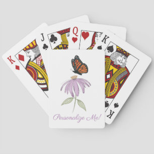Monarch Butterfly med Lila Cone Flower Casinokort