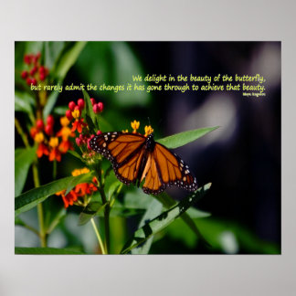 Monarch Butterfly med Maya Angelou-citat Poster