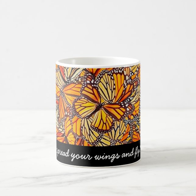 Monarch Butterfly Message Mug Kaffemugg (Center)