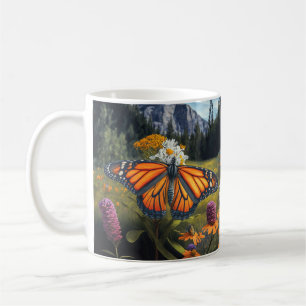 Monarch Butterfly Mountain Vacker Meadow Nature Kaffemugg