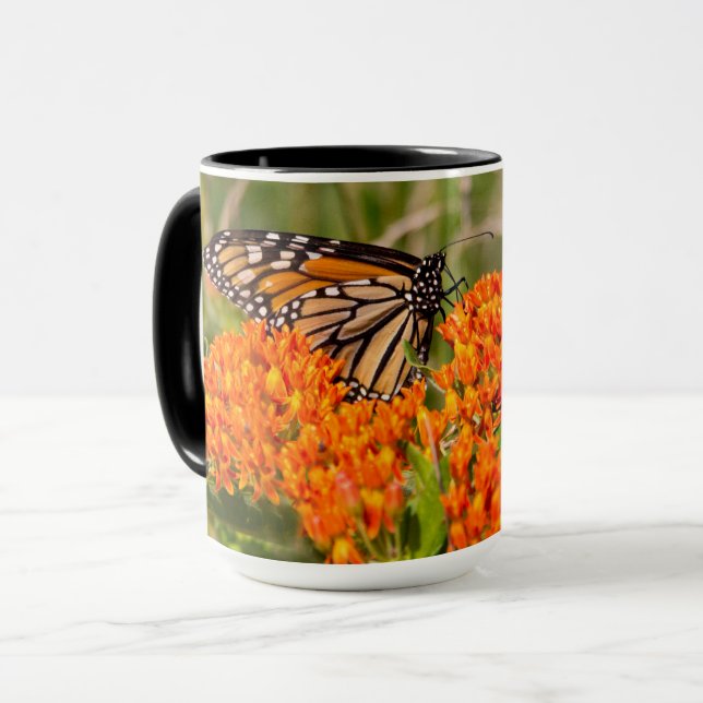 Monarch Butterfly Mugg, Butterfly on Milkweed Mugg (Framsida vänster)