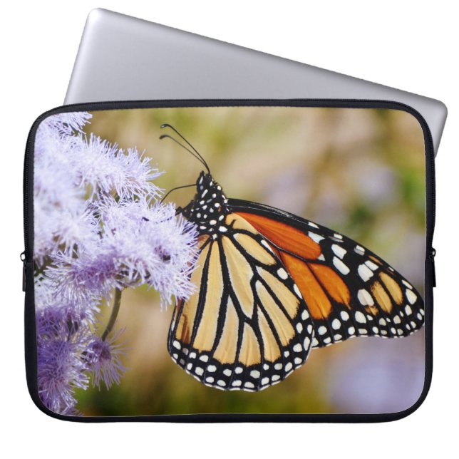Monarch Butterfly Nature Flowers Laptop Cover Laptop Fodral (Framsidan)