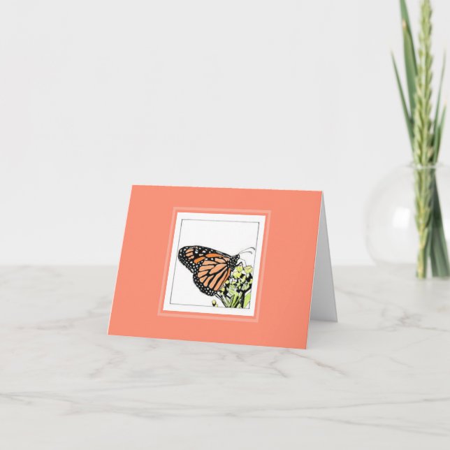Monarch Butterfly Note-kort Tack Kort (Framsida)