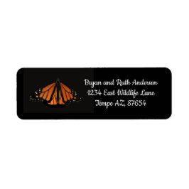 Monarch Butterfly nyckel i Orangen Returadress Etikett