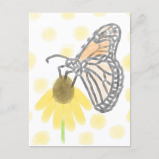 Monarch Butterfly och Black-Eyed Susan Vykort