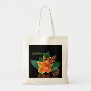 Monarch Butterfly och Canna Lily Tote Tygkasse