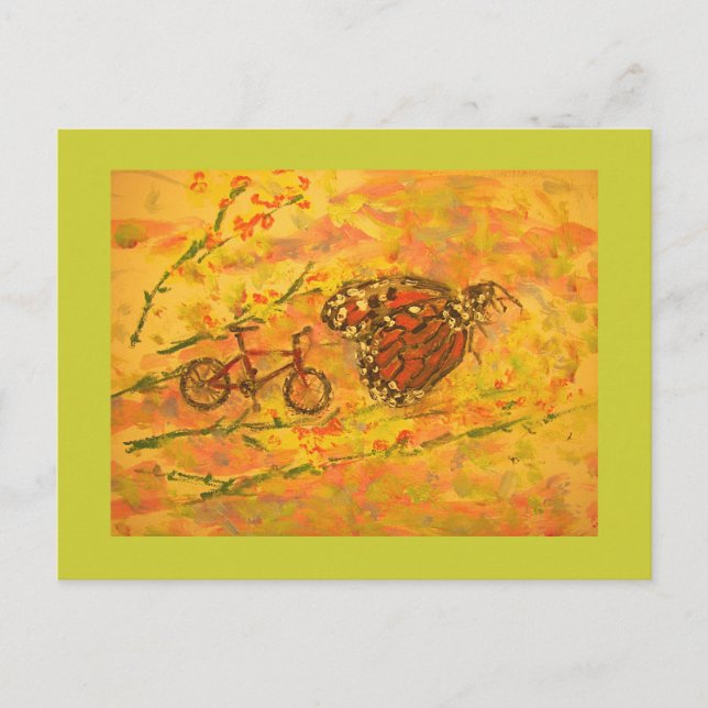 Monarch-butterfly och cykel vykort (Framsida)