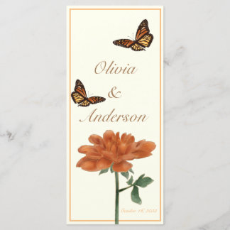 Monarch Butterfly och Dalila Ivory Bröllop Meny