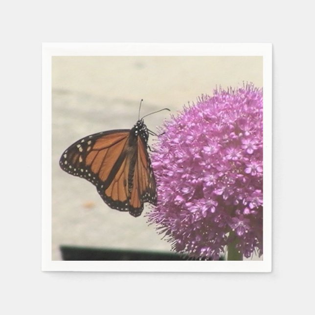 Monarch butterfly och lökblöjor pappersservett (Framsidan)