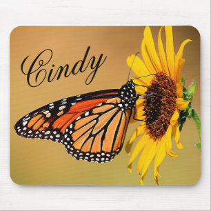 Monarch Butterfly och Solros Mouse Pad Musmatta