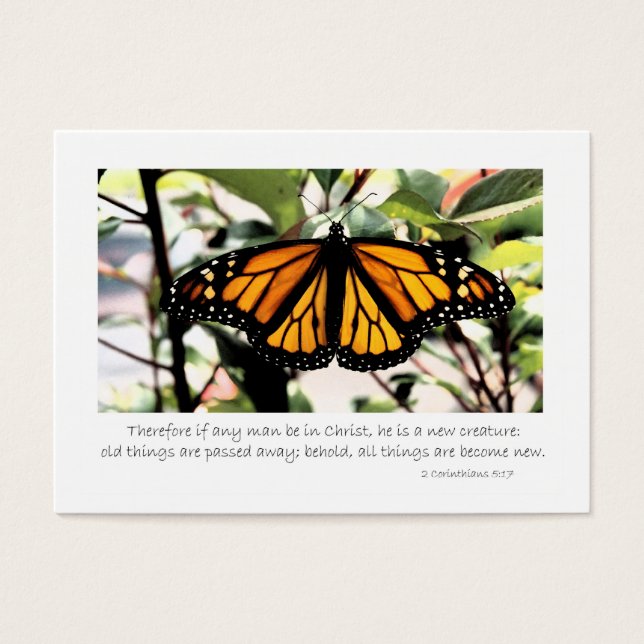 Monarch Butterfly om någon människa är i Kristus Visitkort (Framsidan)
