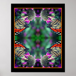 Monarch Butterfly on Flower Close Up Abstrakt Poster