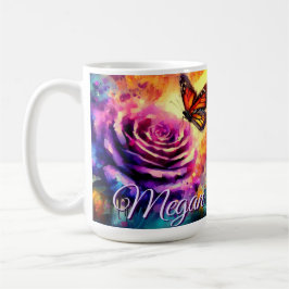 Monarch Butterfly on Rose at Sunset Personalized Kaffemugg