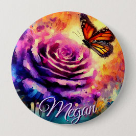 Monarch Butterfly on Rose at Sunset Personalized Knapp
