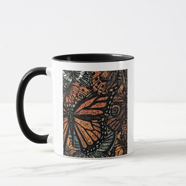 Monarch Butterfly Orange och Black Graphic Motif Mugg (Vänster)