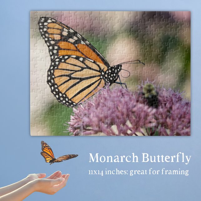 Monarch Butterfly på den inhemska naturen av vilda Pussel (Monarch Butterfly Puzzle with a monarch on Ohio native wildflower joe pye weed.)