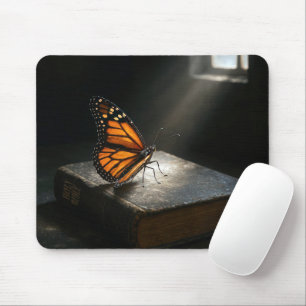 Monarch Butterfly på en Heliga Bible Musmatta