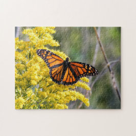 Monarch Butterfly på Goldenrod Puzzle Pussel