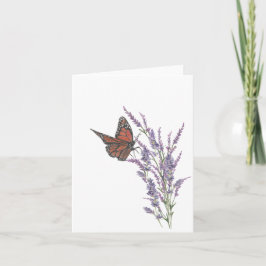 Monarch Butterfly på Lavender Floder Note Card Anteckningskort